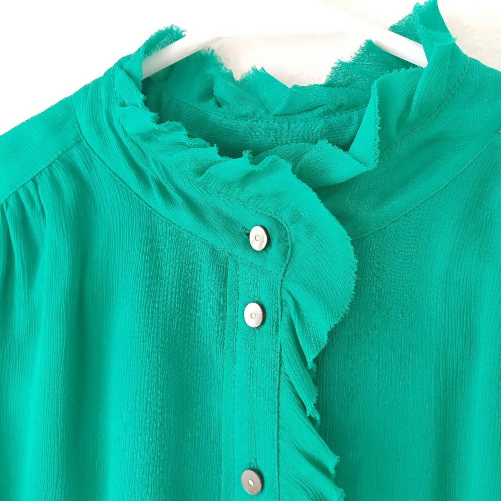 J. Crew Silk Ruffle Blouse - Picture 2 of 8